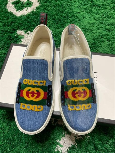 gucci clip on|gucci denim slip on.